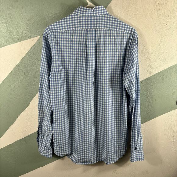 Polo Ralph Lauren Men Long Sleeve Button Down Shirt Medium Blue/ White Checkered - Picture 9 of 9
